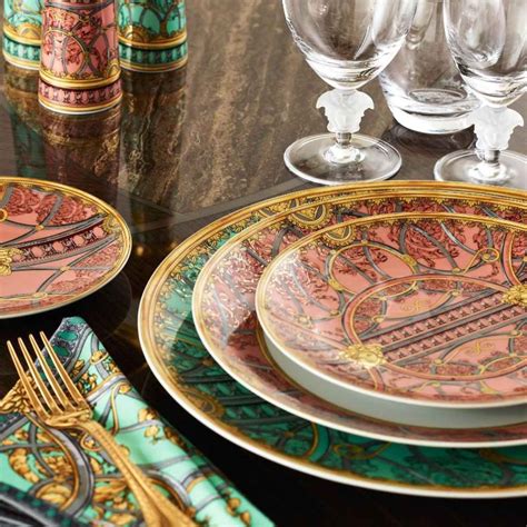 versace colourful dining table|versace dinnerware.